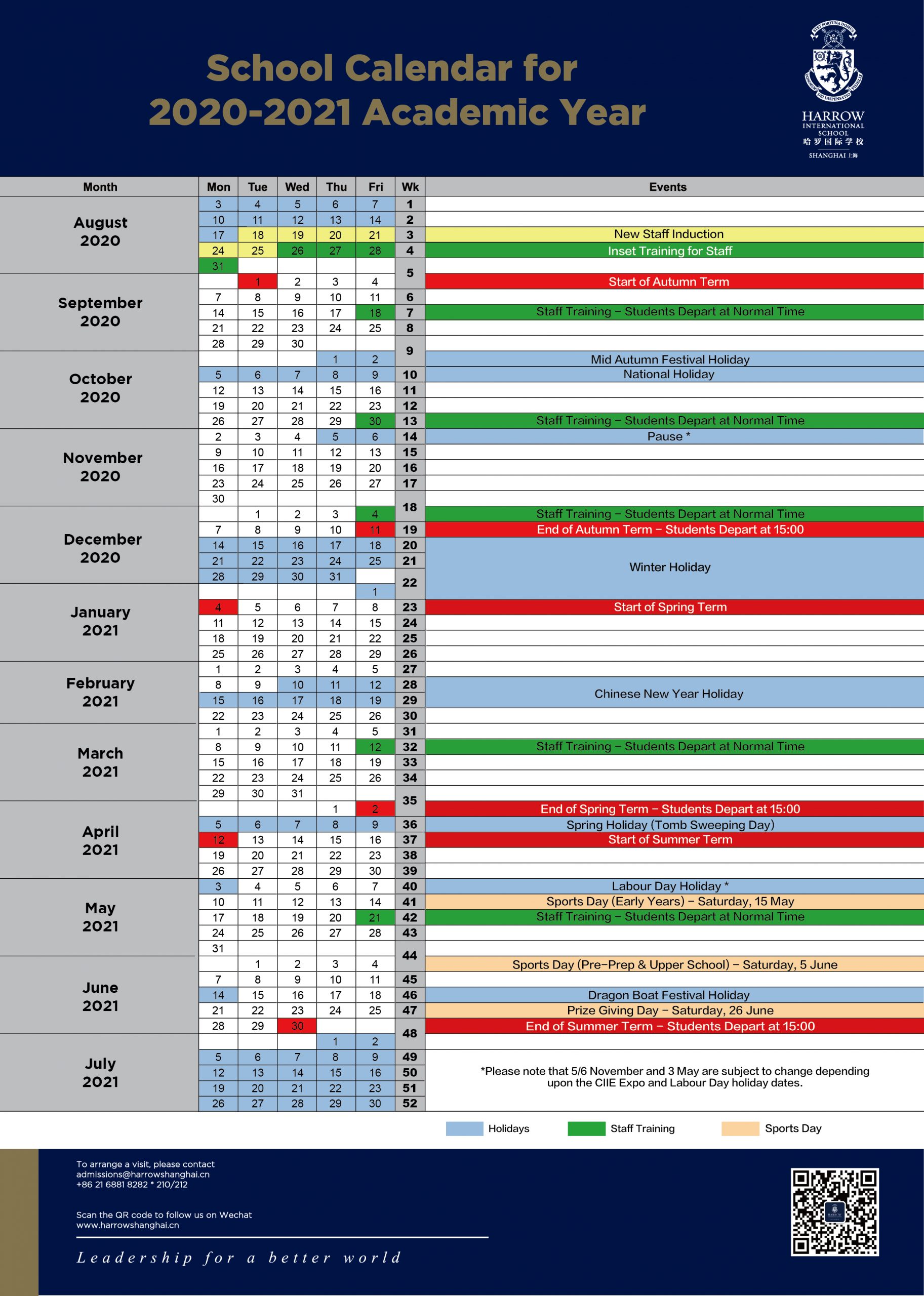 Term Dates Harrow Shanghai