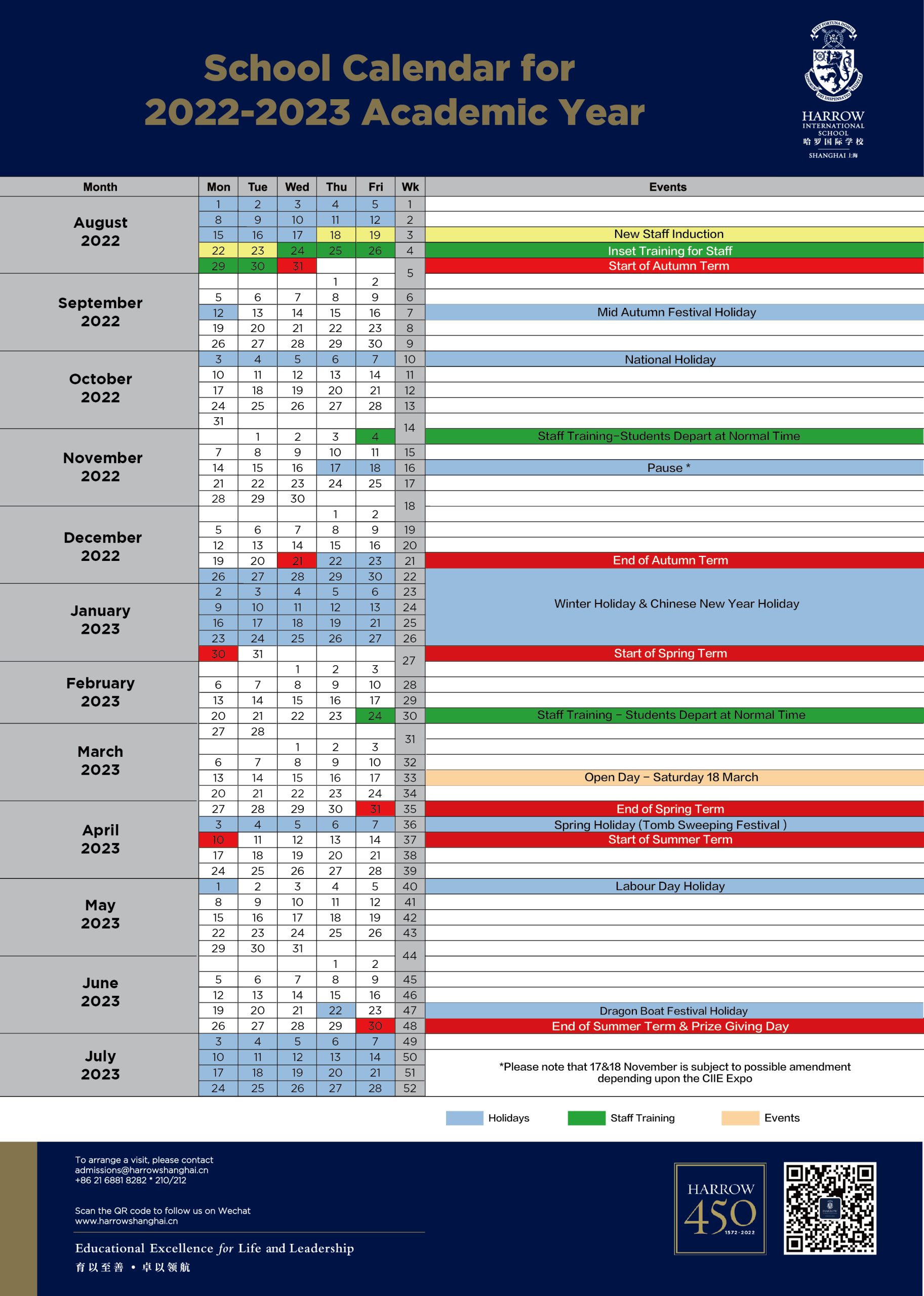 Term Dates Harrow Shanghai